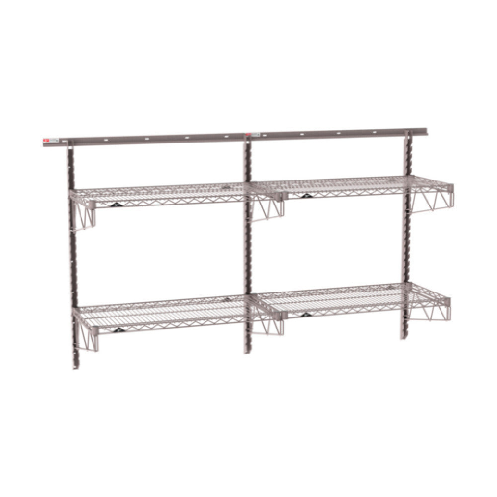 Metro SW-1872K4-45-2TIER - SmartWall Wall Shelving Kit, Double-wide, Two-tier