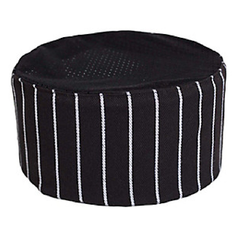 KNG 1880CKBK Kng Chef Hat Skull Cap Mesh Striped