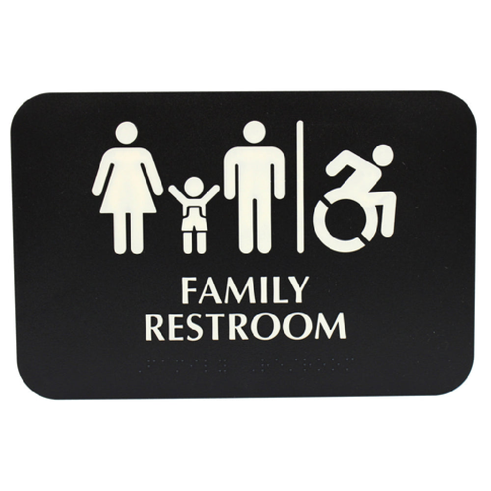 TableCraft Products 695651 - Cash & Carry Sign, 6" X 9", Family "Restroom" With Handicap Accessible Symbol