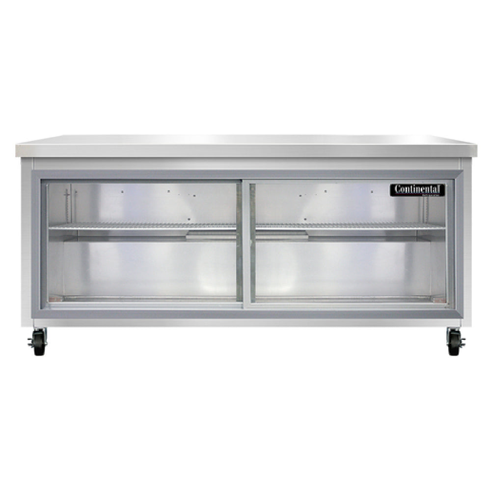 Continental Refrigerator SW72NSGD Work Top Display Refrigerator 72"W 20.6 Cu Ft Capacity