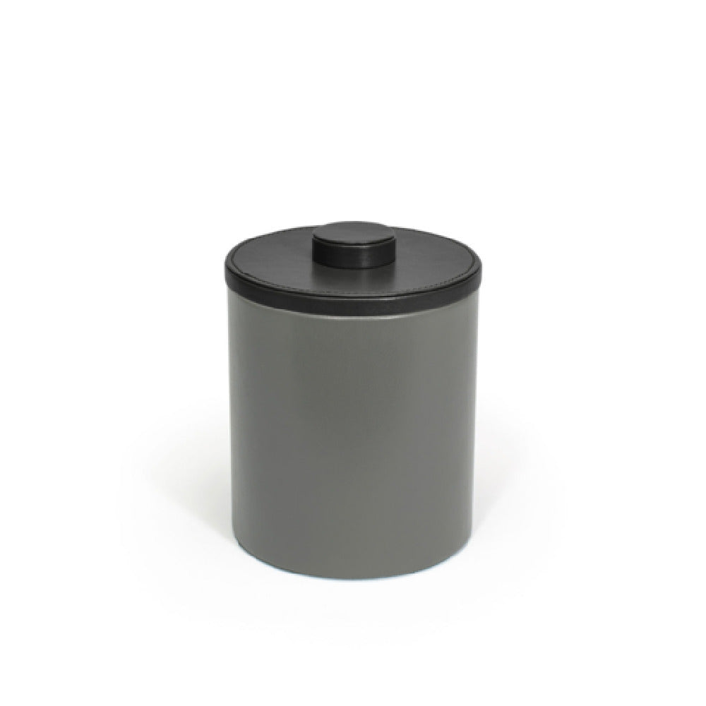 FOH RIB056GYL21 2qt Round London Ice Bucket Smoke With Black Lid Includes One RIB014GYL21-BTM 2qt Round London Ice Bucket Base Smoke