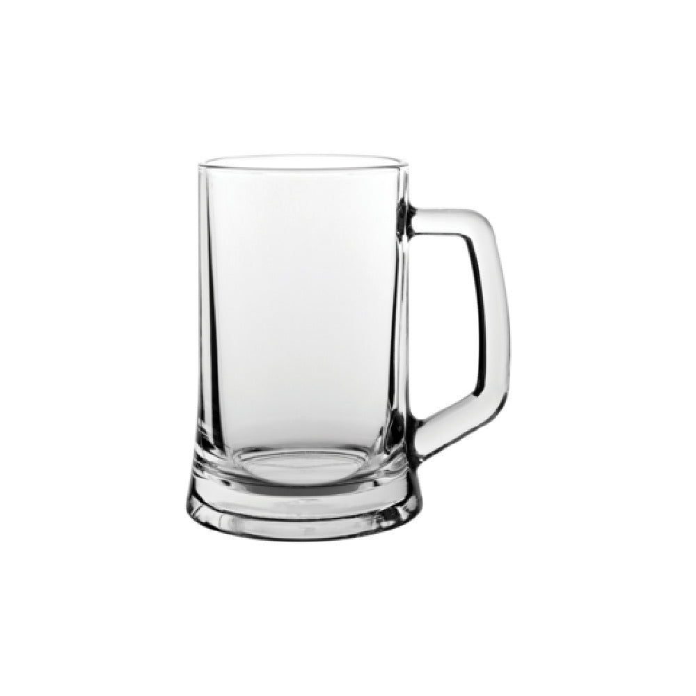 Steelite P55229 Handled Beer Mug 23.0 Oz. (H 6" M 5-1/2" T 3-1/2" B 4-1/8") Soda Lime
