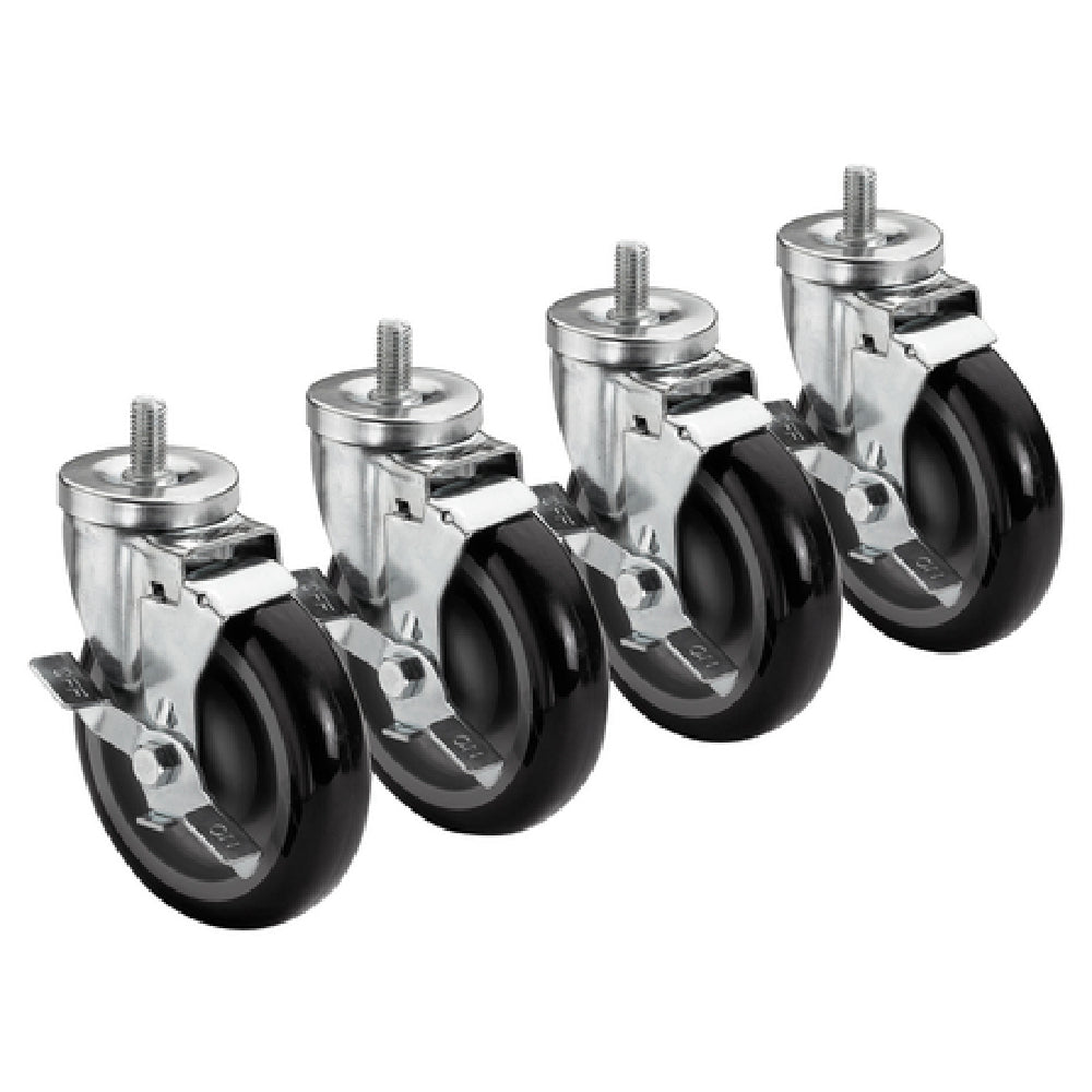 Krowne 28-141S Krowne Threaded Stem Caster Swivel With Brake 5" Diameter