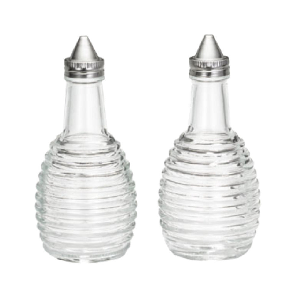 TableCraft Products BH3 - Beehive Collection™ Oil/Vinegar Dispensers, (2) 6 Oz. Clear Glass Jars (dishwasher Safe)