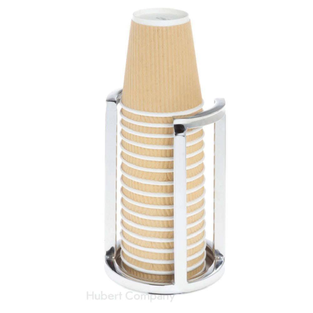 Hubert 30082 - Cerve Collection Cup/Lid Holder, 4-15/16" Dia. X 8"H, Chrome-plated Metal