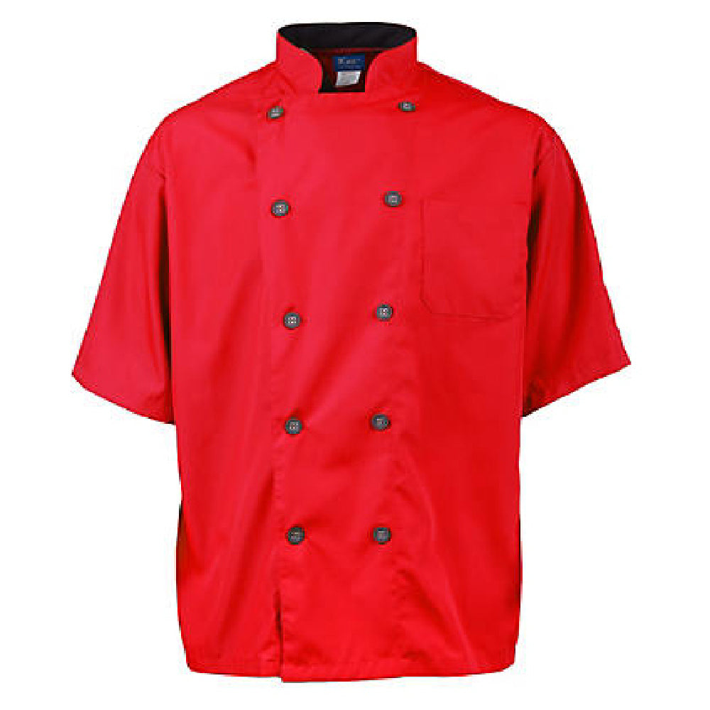 KNG 2124RDSLS Kng Active Chef Coat Sm Mens Red/slate Ss