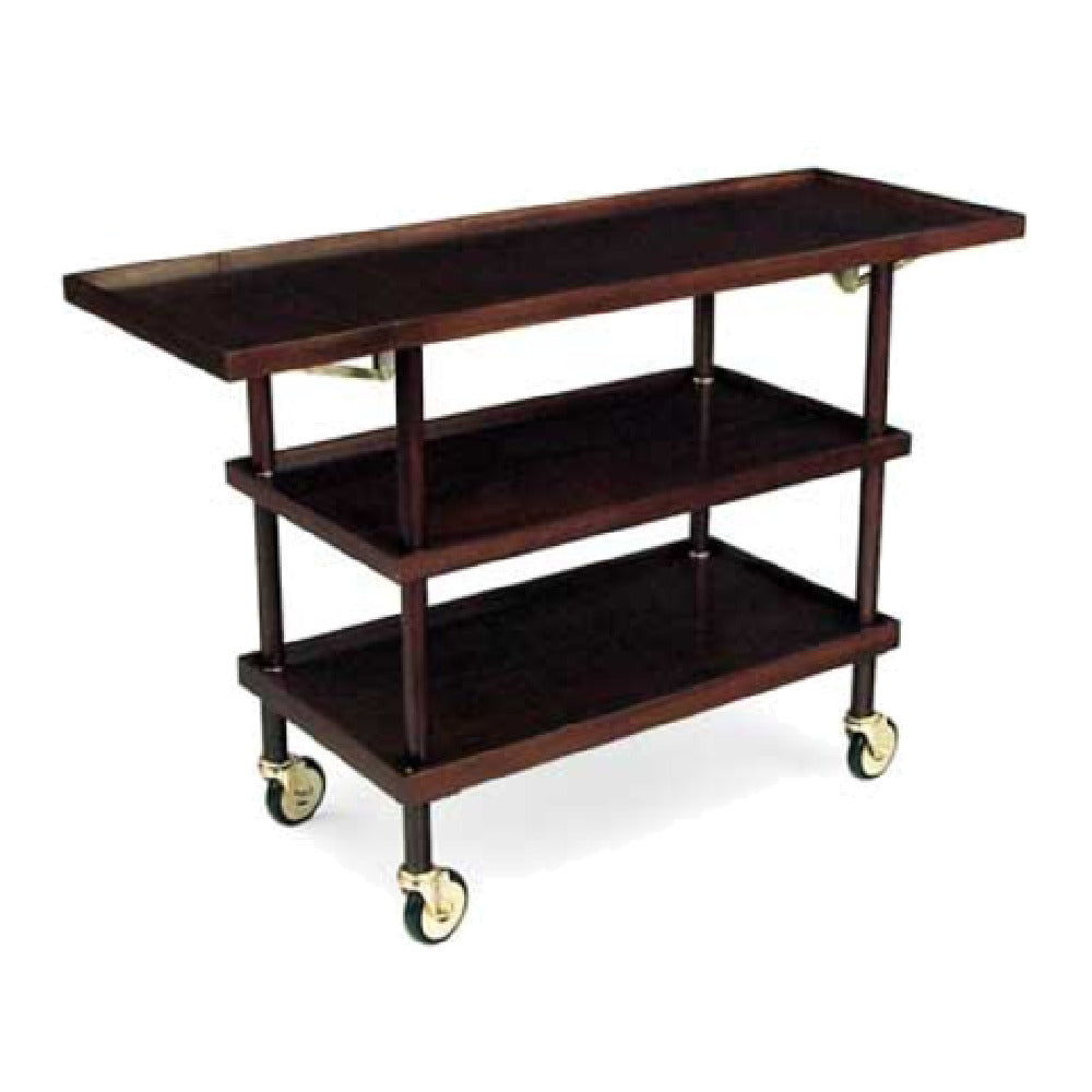 Forbes Industries 5524 Slimline Service Cart (3) Wood Veneer Shelves (2) Drop Leaves (49"L With Leaves Up)