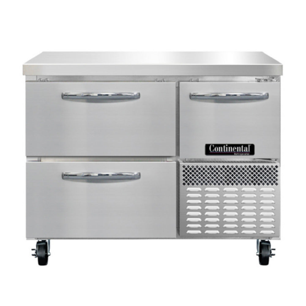 Continental Refrigerator RA43SN-D Refrigerated Base Shallow Depth Worktop Unit
