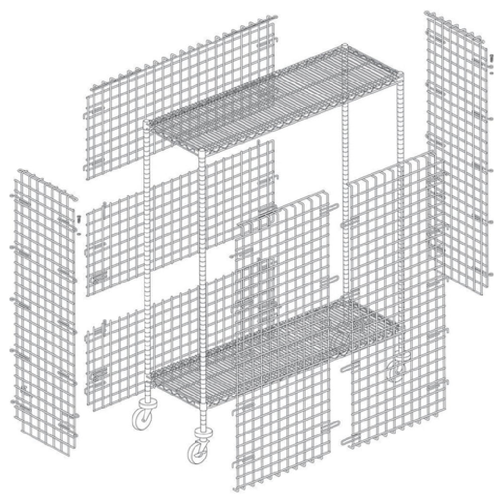 Hubert 95636 - Security Cart Kit, Wire, Mobile