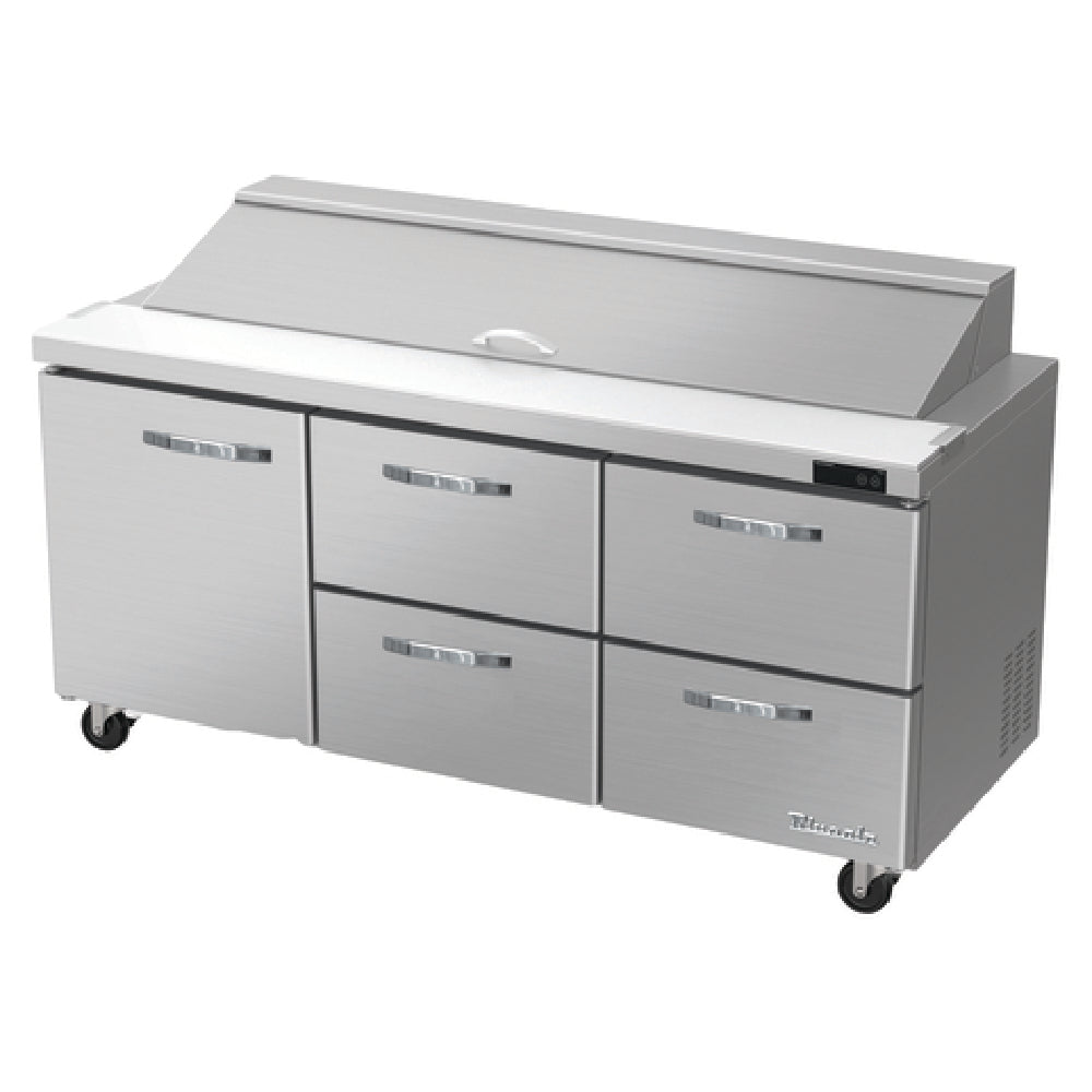 Blue Air BLPT72-D4RM-HC - Sandwich Prep Table, Three-section, 72-3/8"W