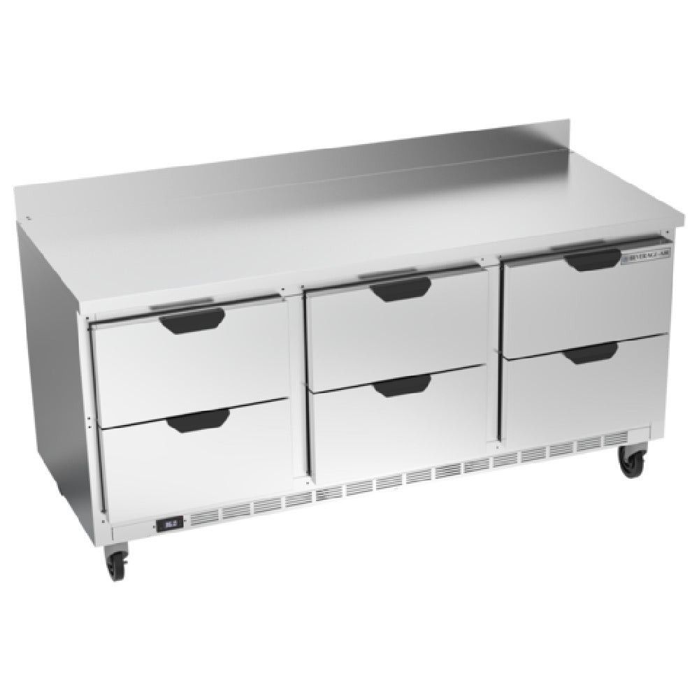 Beverage Air WTRD72AHC-6 Worktop Refrigerator Three-section 35-1/2" Working Height