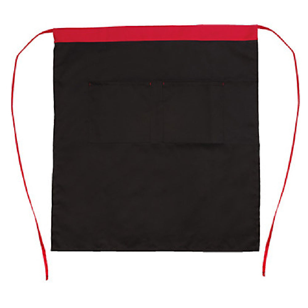 KNG 2363BKRD Kng 32 In Bistro Apron 2 Pockets Black