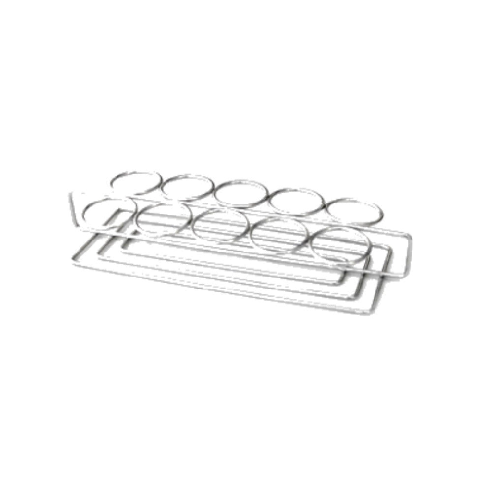 GET Enterprises 4-82010 Dessert Caddy 11-3/4" X 3-1/4" X 1-1/4" With (10) Round Holders