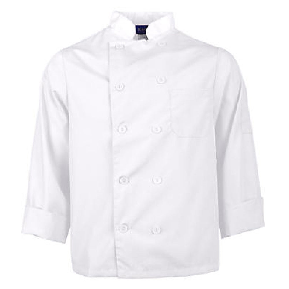 KNG 2577WHTS Kng Sm Lw Chef Coat White Long Sleeve