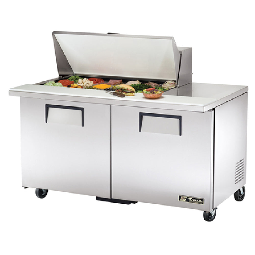 True Refrigeration TSSU-60-18M-B-HC Mega Top Sandwich/Salad Unit (18) 1/6 Size (4"D) Poly Pans