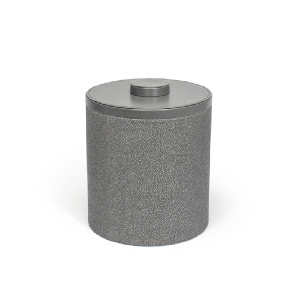 FOH RIB051GYL21 3.5qt Round Belize Ice Bucket Smoke With London Smoke Lid Includes One RIB018GYL21-BTM 3.5qt Round Belize Ice Bucket Base Smoke