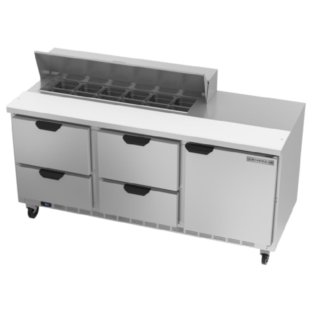 Beverage Air SPED72HC-12-4 Sandwich Top Refrigerated Counter Three-section 72"W