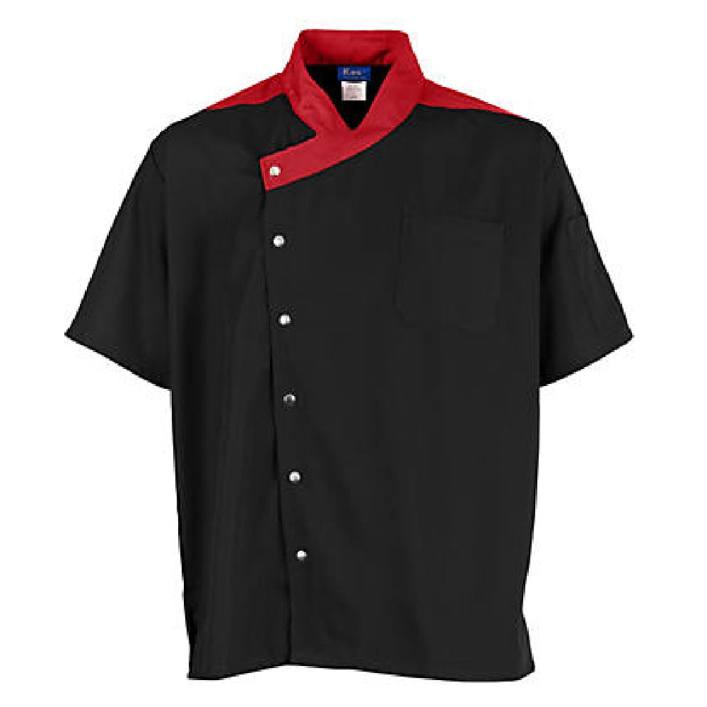 KNG 2779BKRDL Kng Lg Uptown Chef Coat Lw Black/red