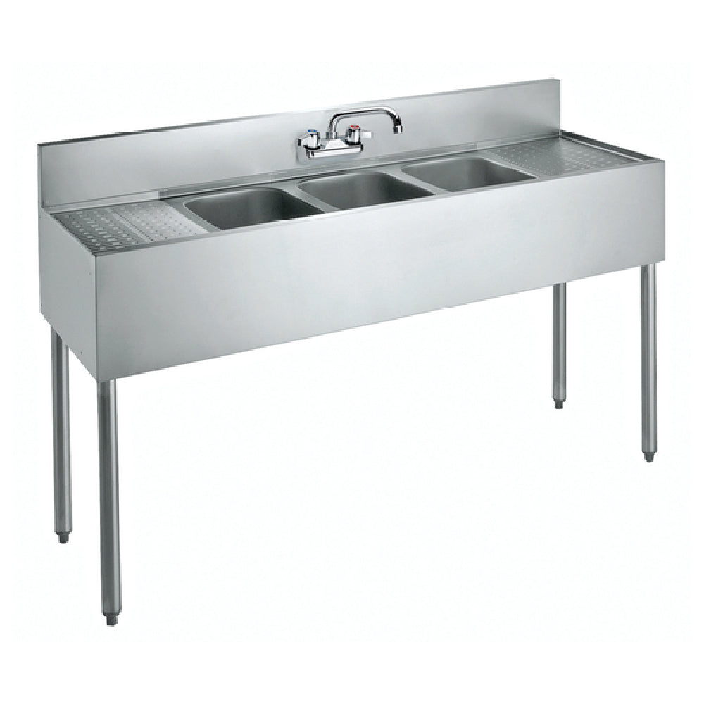 Krowne CS-1860 Convenience Store Sink Three Compartment 60"W X 19"D X 42-1/2"H
