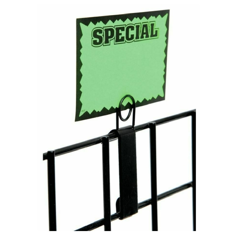 Hubert 11191 - Gridwall Sign Holder, 1"W X 5-1/2"H, Pigtail Design