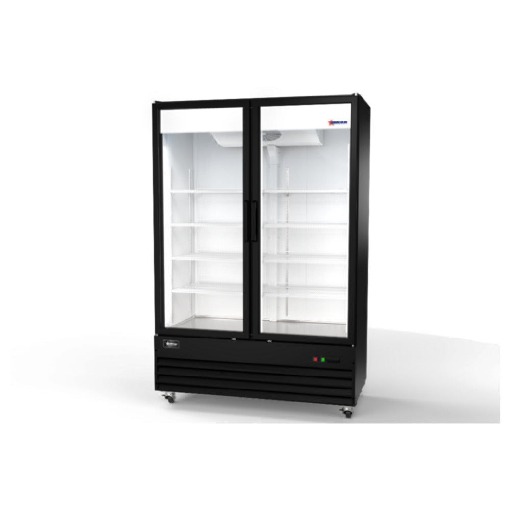 Omcan 50124 (RE-CN-54R-HC) Merchandiser Refrigerator Reach-in Two-section