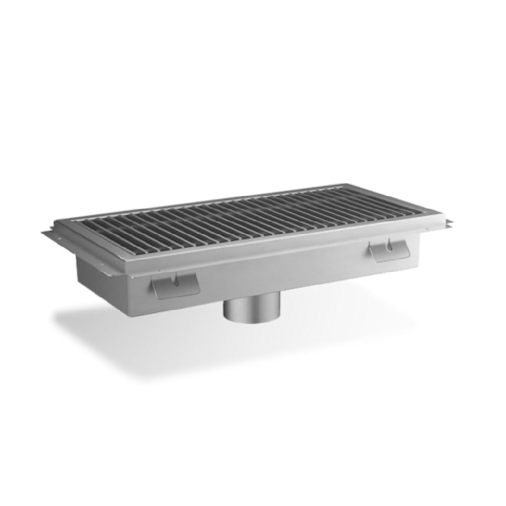 Steel Works Stainless SWFTG-1248 Floor Trough 12" X 48" X 4"H With Stainless Steel Grating 14ga/304 Stainless Steel