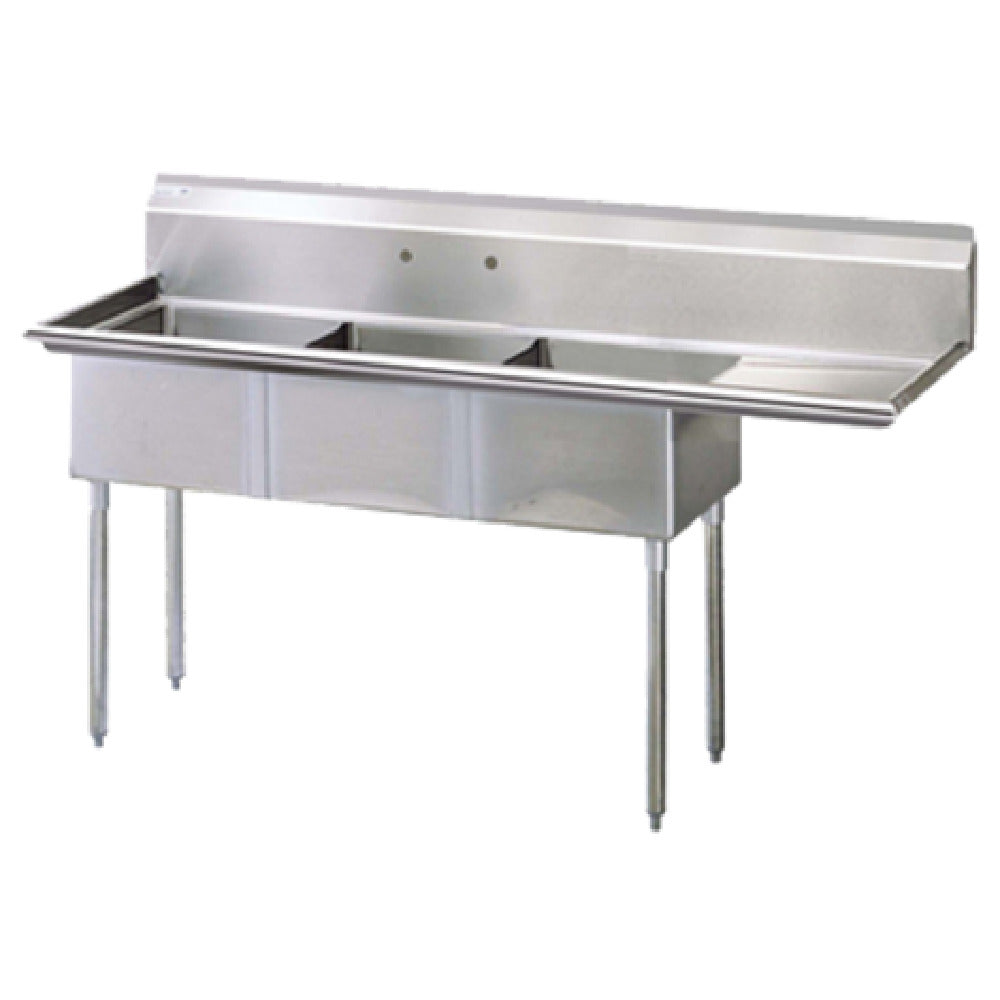 Turbo Air TSA-3-R1 Sink 3-compartment With 18" Right-hand Drainboard