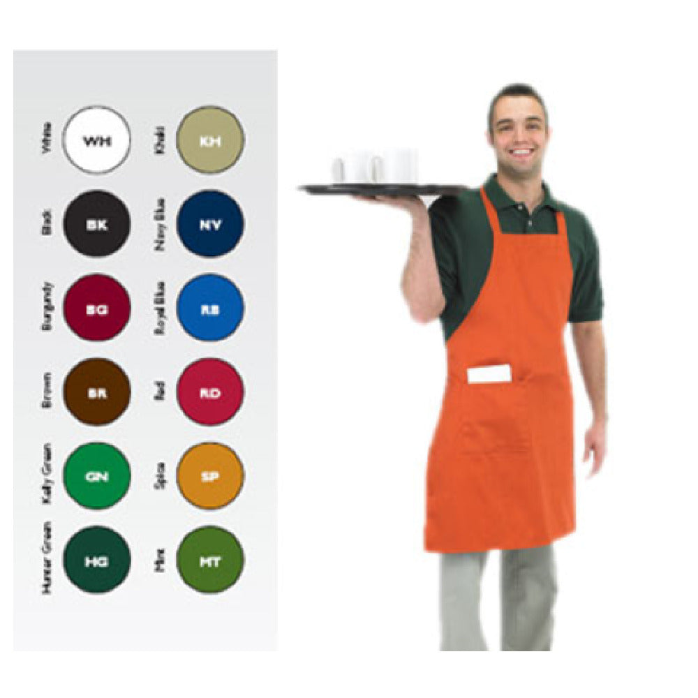 John Ritzenthaler Company 601BAC-BK Chef Revival® Bib Apron 28" X 34" Full Length