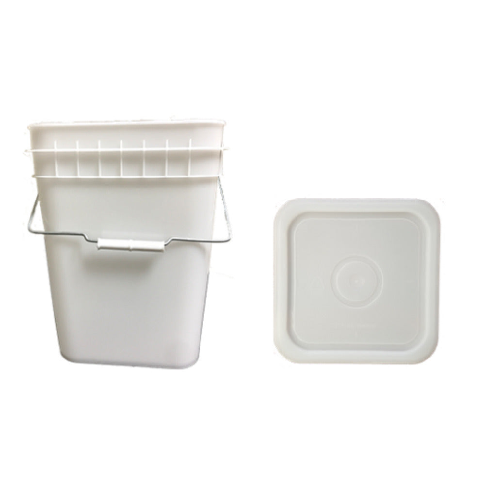 Buccaneer Container Corp 2006512110 (Buccaneer) Square Bucket With White Lid Transparent (4) Gallon (custom Printed) (6 Each Per Case)