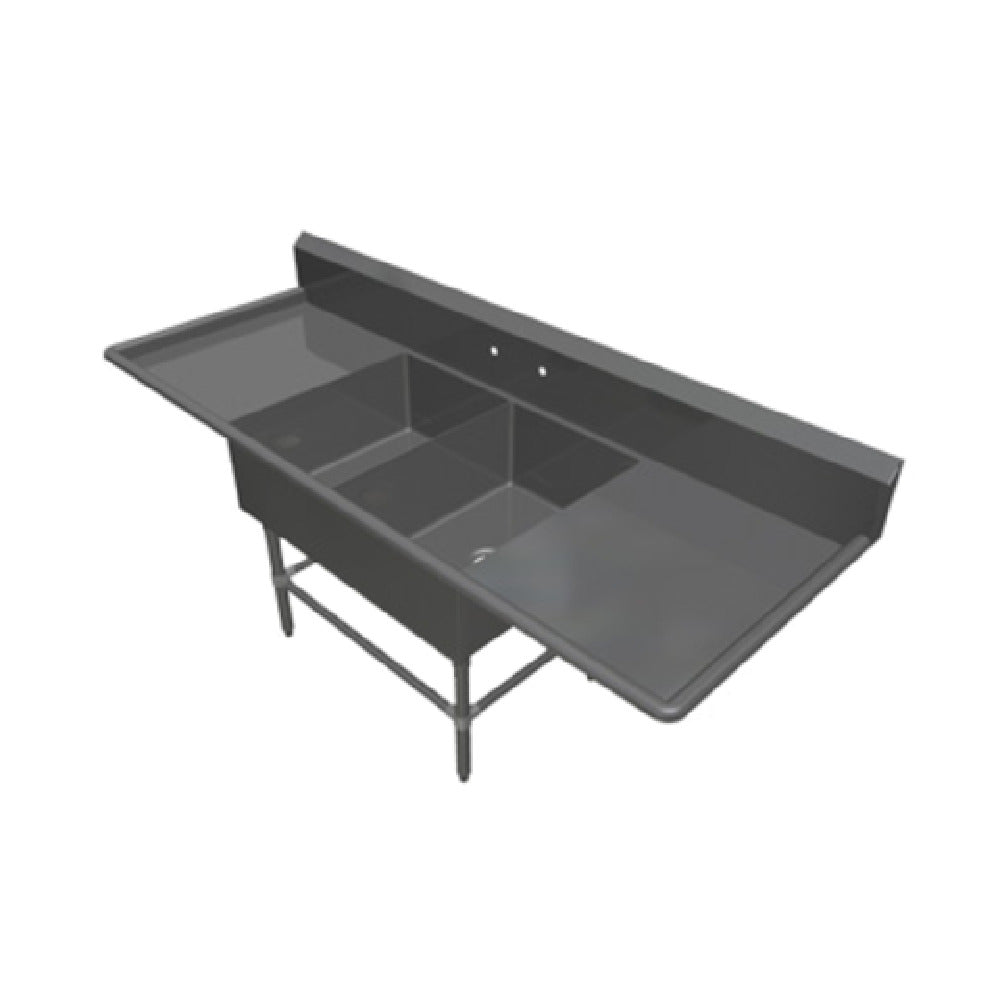 John Boos 2PB20284-2D24 Pro-Bowl Sink 2-compartment 91-1/4"W X 33-1/2"D X 44-1/16"H Overall Size