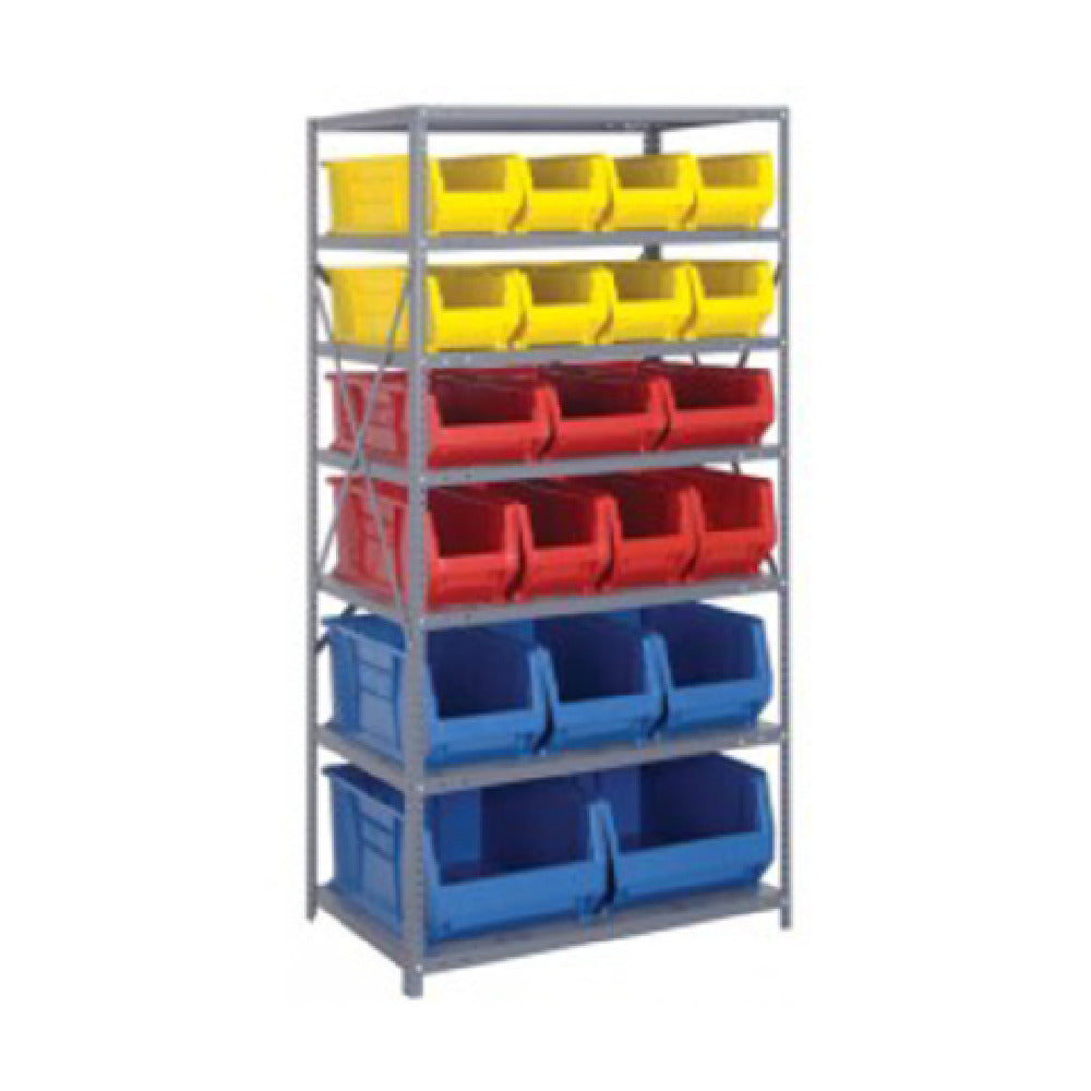 Quantum 2475-20-MIX_BLUE - Shelving Unit, 24"D X 36"L X 75"H, Heavy Duty