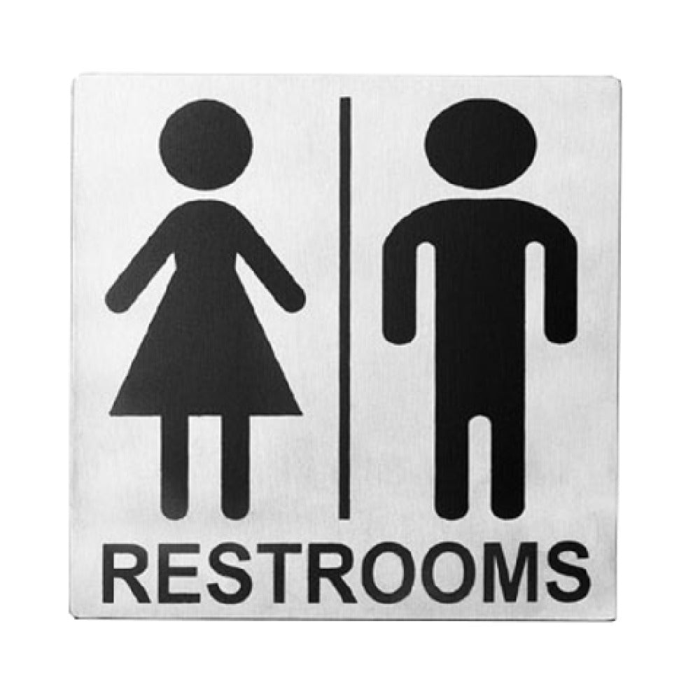 TableCraft Products B12 - Cash & Carry Sign, 5" X 5", "Men/Women Restroom"