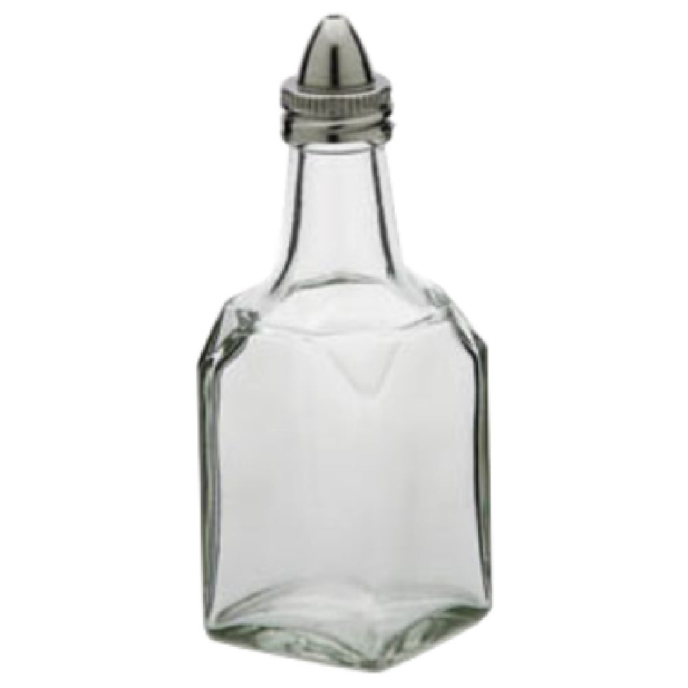 Royal ROY C 600 - Cruet, 6 Oz., Square Glass With Stainless Steel Lid