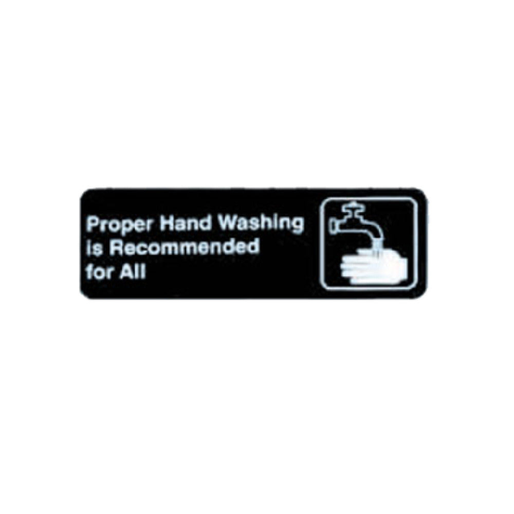 TableCraft Products 394550 - Cash & Carry Sign, 3" X 9", "Proper Hand Washing Is Recommended For All"
