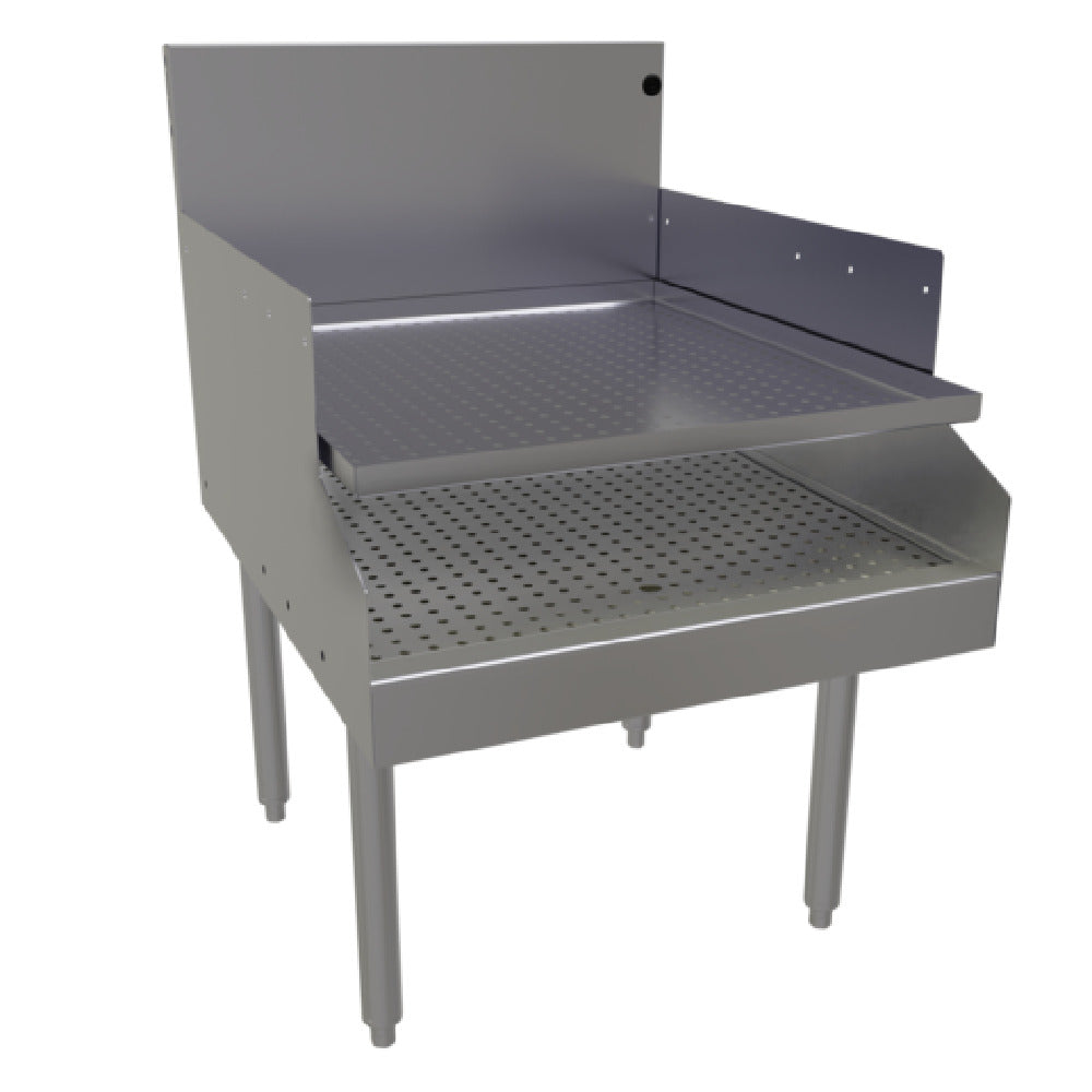 Glastender RDBB-24S Recessed Drainboard Free Standing 24"W X 29"D (depth To Match 24" Deep Units With Single Speed Rail)