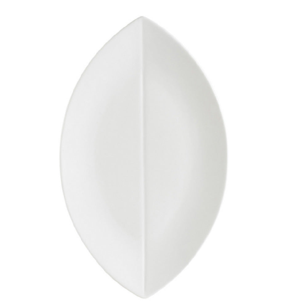 CAC China COL-V13 Flat Leaf Platter 11-1/2"L X 6-3/4"W X 1/2"H Leaf Shape
