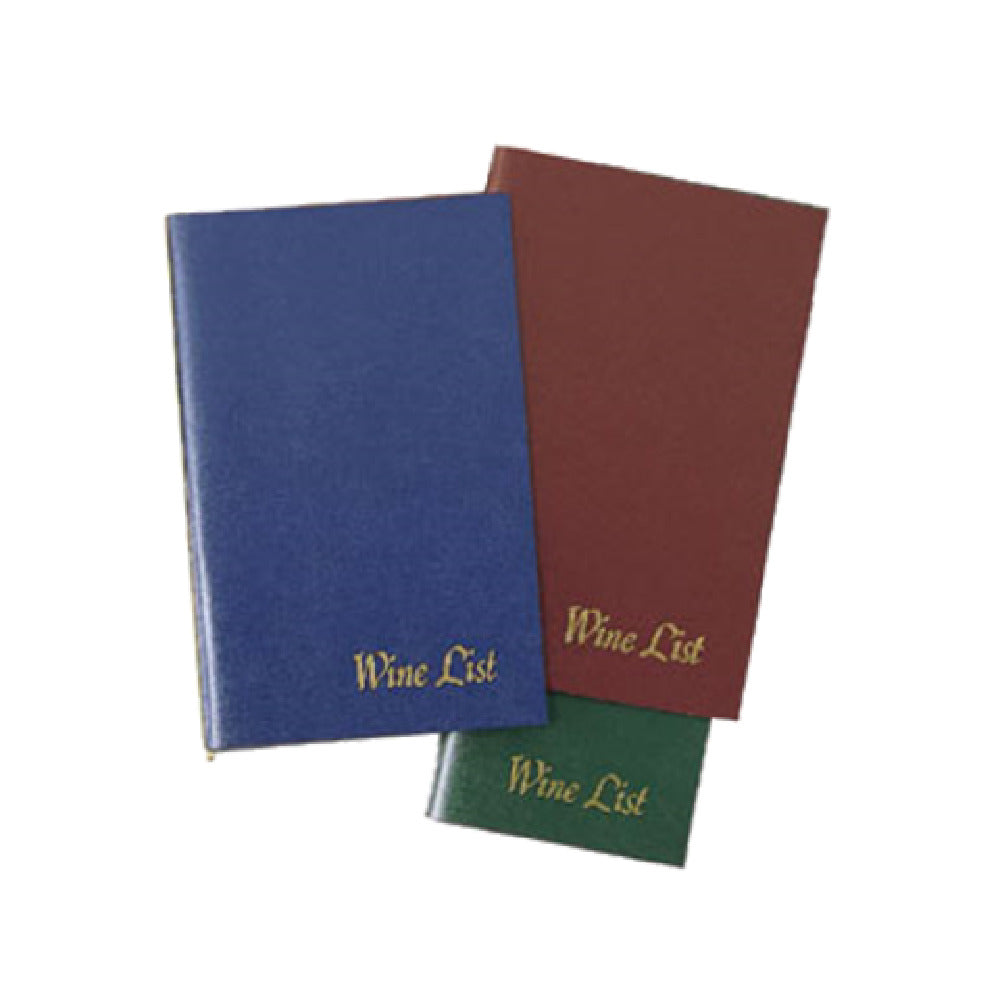 Menu Solutions L702C_GREEN Wine List Cover 5-1/2" X 11" Folded Insert (elastics Not Included)