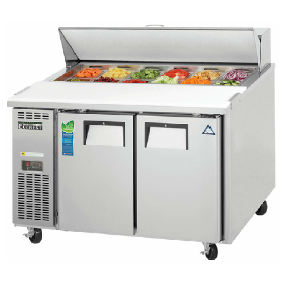 Everest Refrigeration EPR2 Sandwich Prep Table Two-section 47-1/2"W