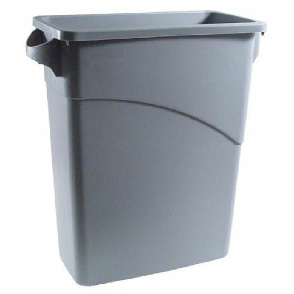 Rubbermaid 1971258 16 Gal Gray Trash Can Slim Jim W/ Handles