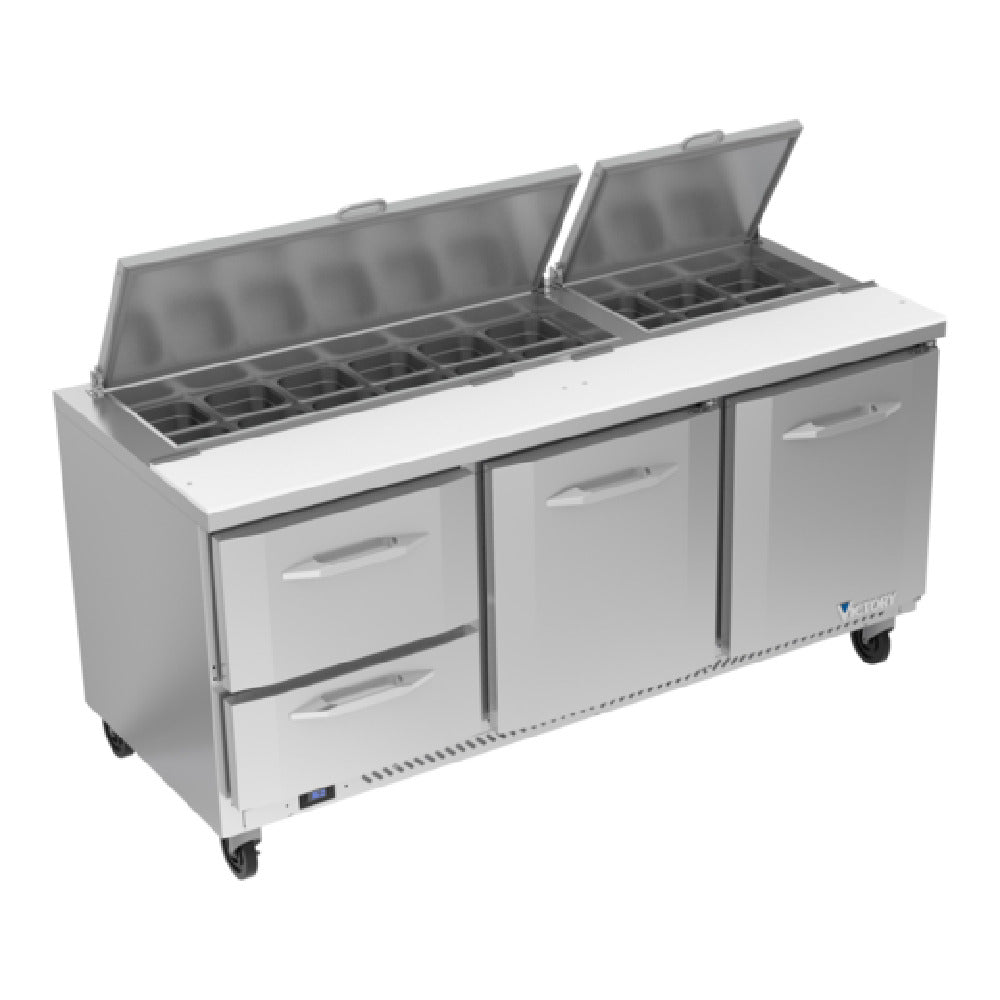 Victory VSPD72HC-18-2 UltraSpec™ Series Sandwich Prep Table Powered By V-Core™