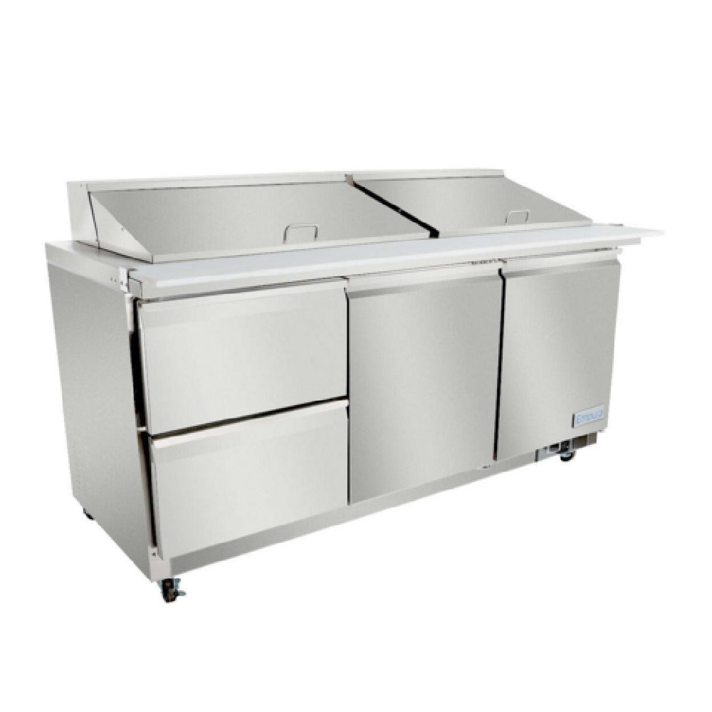 Empura E-KSP72M-D2 - Refrigerated Sandwich/Salad Mega Top Prep Table With Drawers