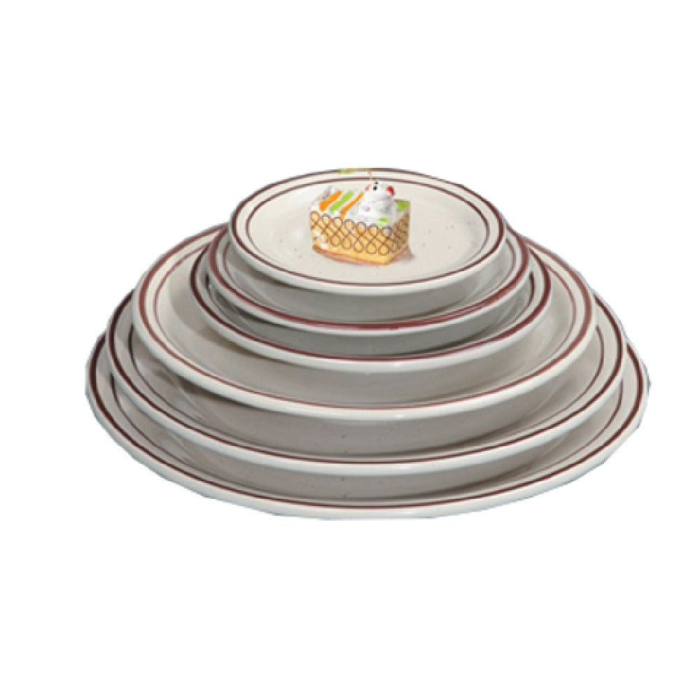 Yanco BR-6 Brown Speckled Plate 6-1/2" Dia. Round