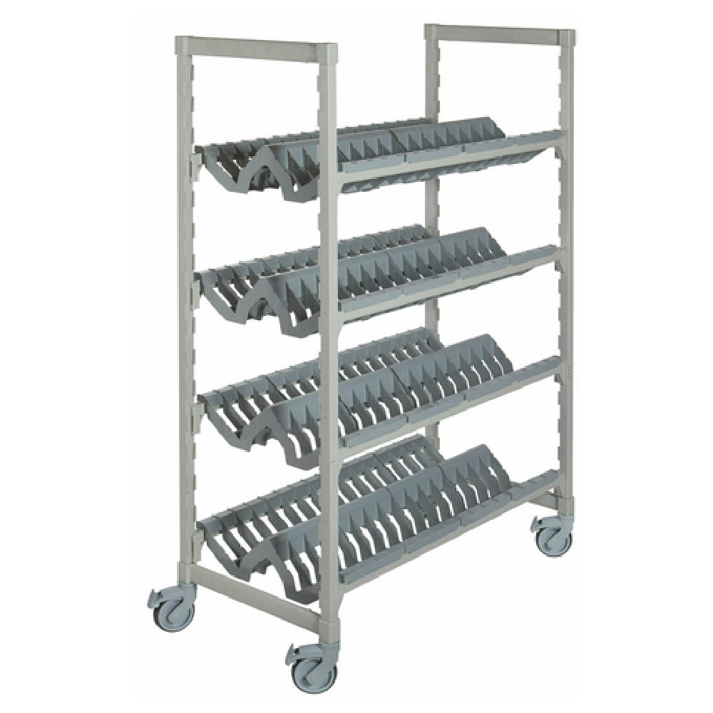 Cambro CPMU244875PDPKG Camshelving® Premium Mobile Angled Drying Rack Cart 24"W X 48"L X 75-1/4"H