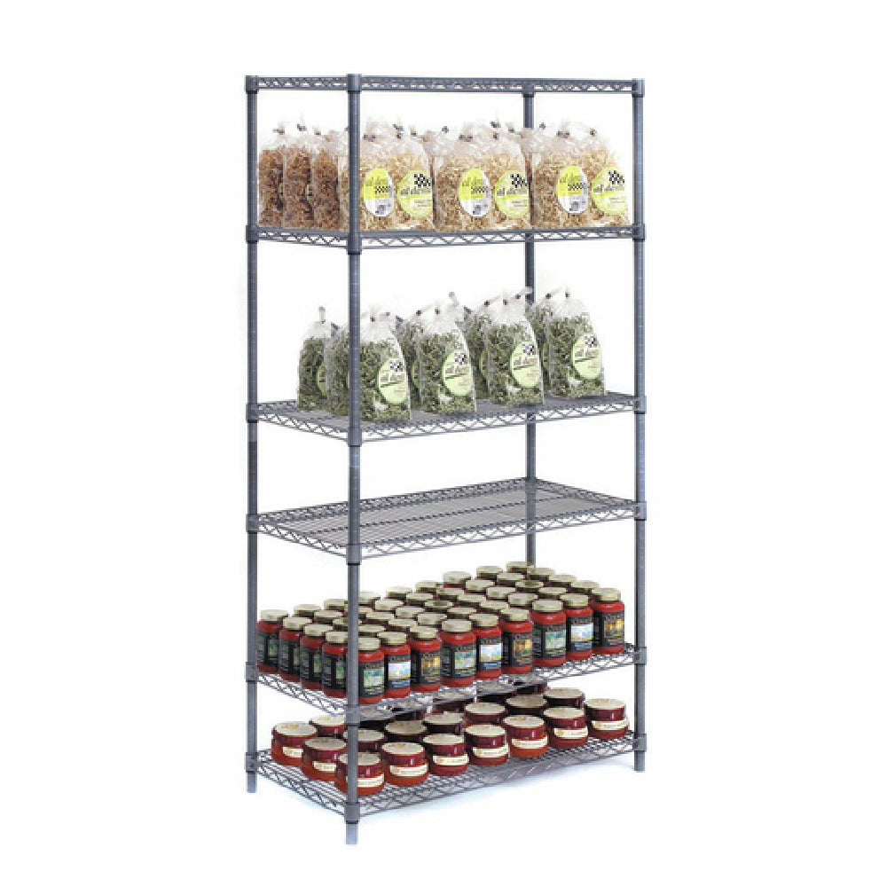 Hubert 94121 - Shelving Unit, Wire, 60"W X 18"D X 74"H