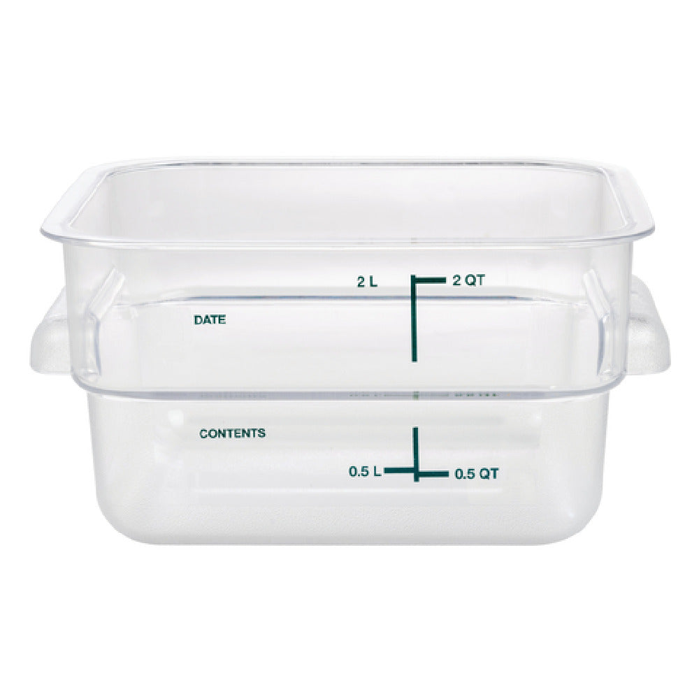 Hubert 86173 - HUBERT® 2 Qt Clear Plastic Storage Container - 7"L X 7"W X 3 1/2"D