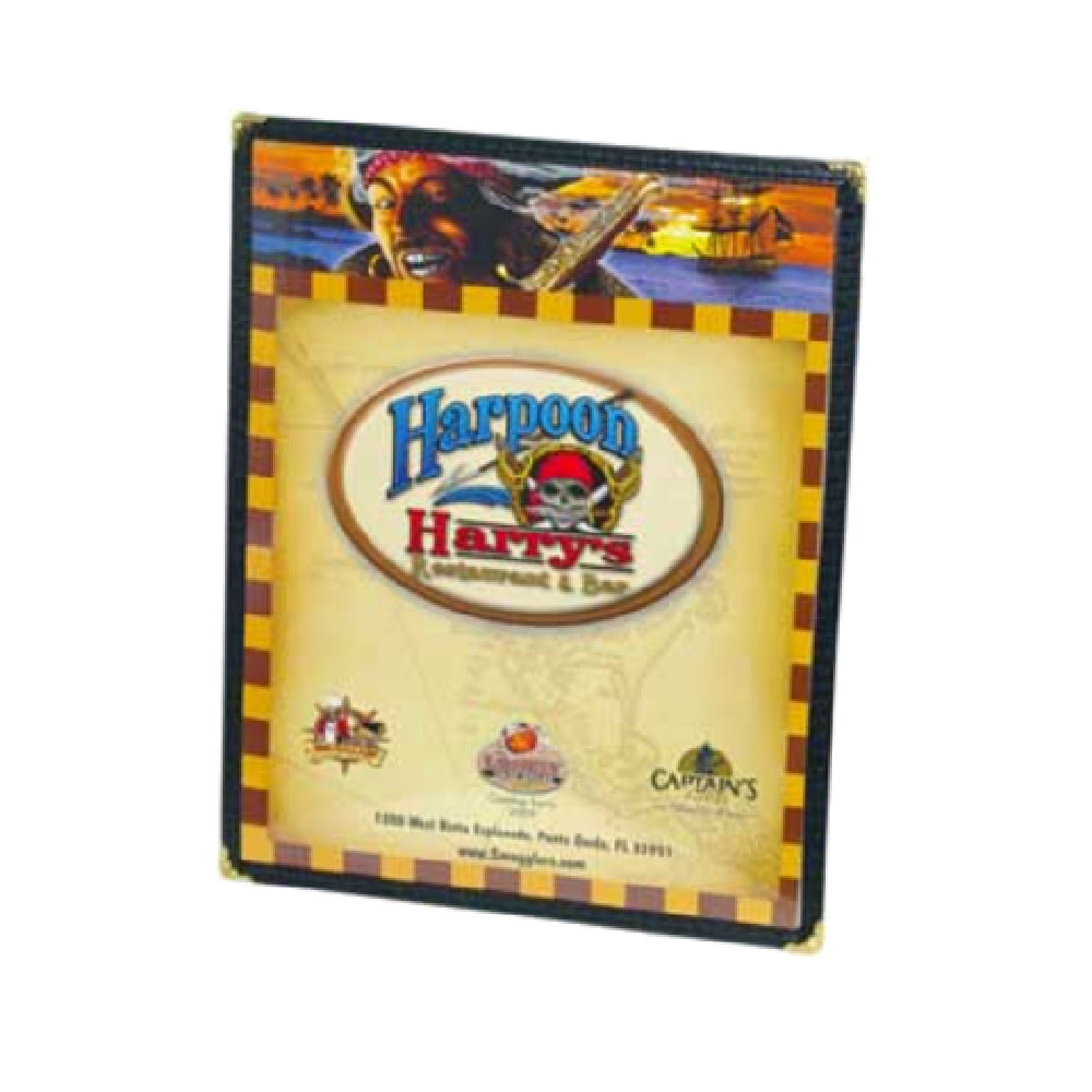 Menu Solutions SE300D_VINYL-BURGUNDY Menu Jacket Holds 8-1/2" X 14" Insert Single Panel