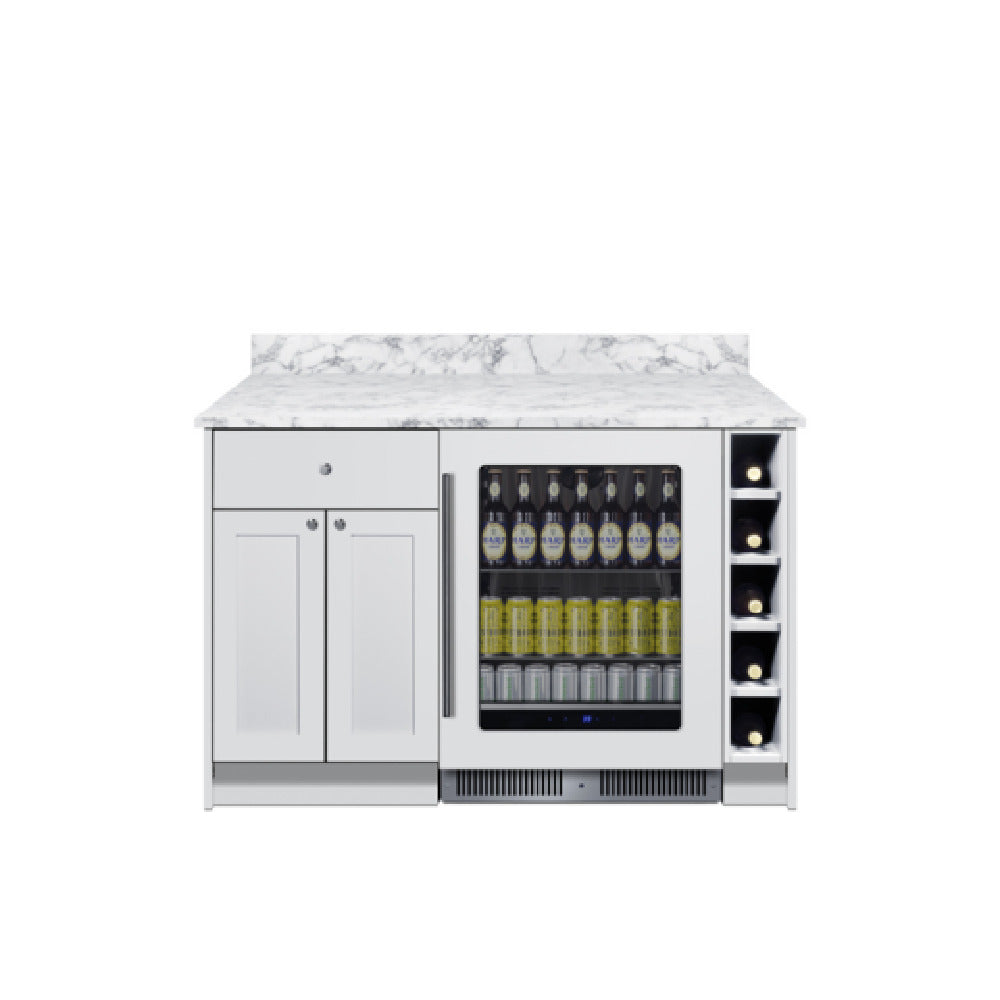 Summit MESAWH35 - Turnkey Mesa Dry Bar, Midnight Navy Finish, Pre-assembled Cabinetry And Installed Countertop