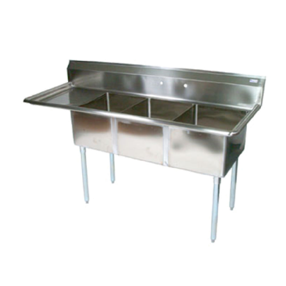 John Boos E3S8-18-12L18 E-Series Sink 3-compartment 74-1/2"W X 23-1/2"D X 43-3/4"H Overall Size