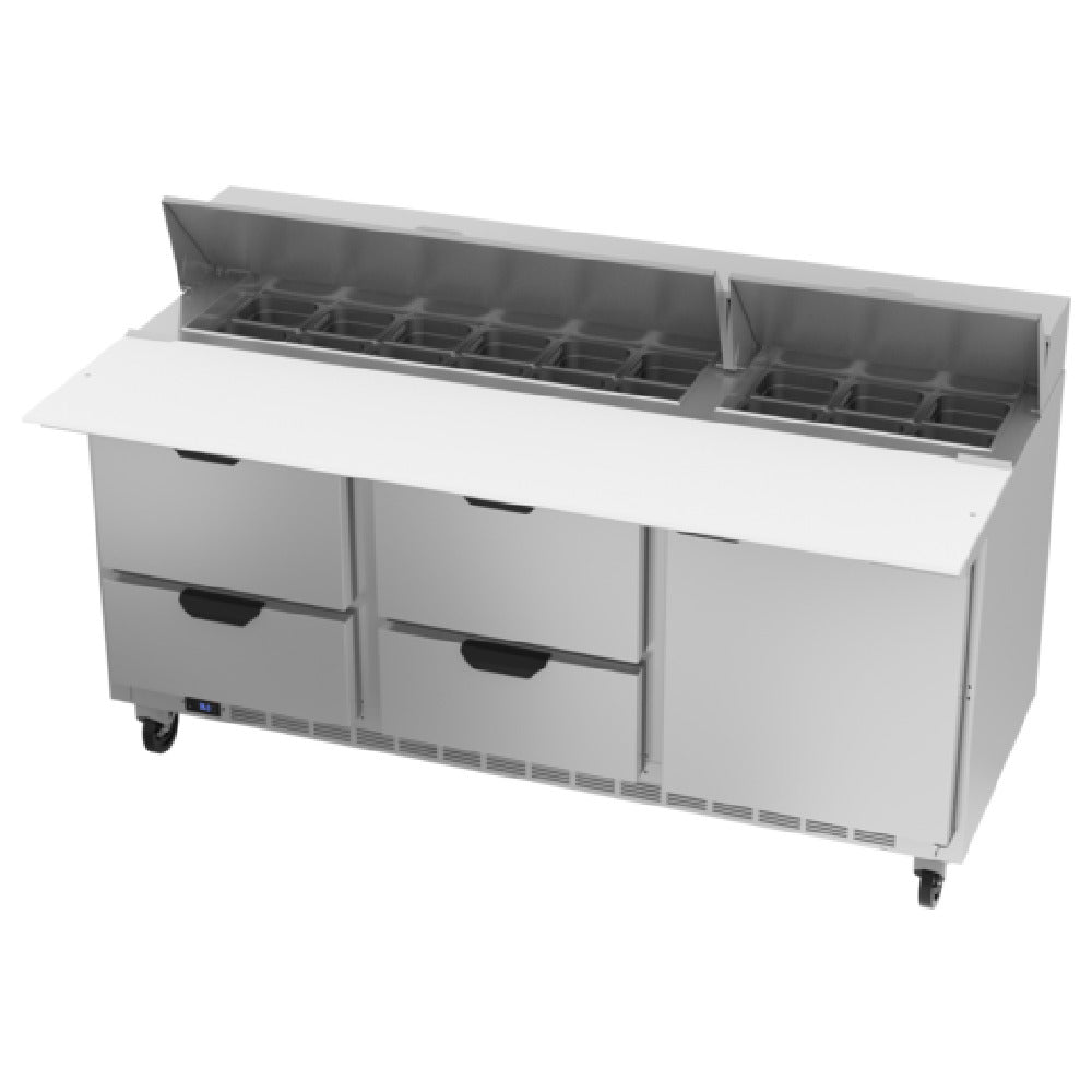 Beverage Air SPED72HC-18C-4 Sandwich Top Refrigerated Counter Three-section 72"W