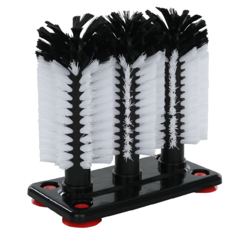 Empura 300016 - Triple Glass Washing Brush, Bar Glassware Cleaner With Base, 3 Brushes